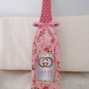 Gucci Champagne Bottle Luxury Wood Home Decor Shelf Sparling Rose NEW